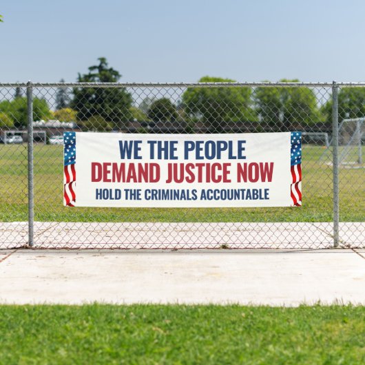 Demand Justice | 8 Ft Banner | wit (Insitu)