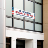 Demand Justice | 8 Ft Banner | wit (Buitenkant Gebouw)