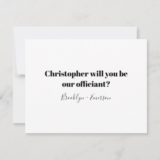 Demande à l'officiant de nous marier Invitation (Dos)