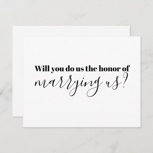 Demande à l'officiant de nous marier Invitation (Devant / Derrière)