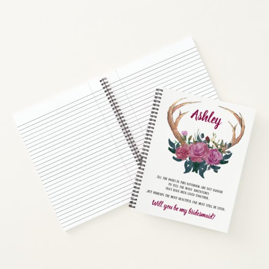 Demande alternative demoiselle d'honneur | cahier (Intérieur)