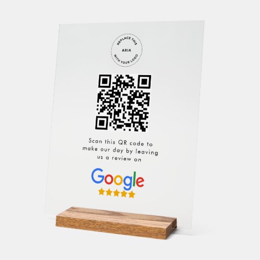 Demande d'avis Google | Code QR Logo Entreprise (Angle)