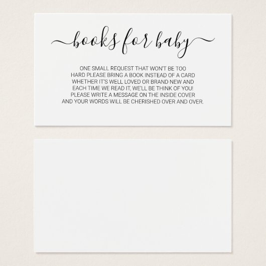 Demande de Baby shower de registre de script minim (Devant & derrière)