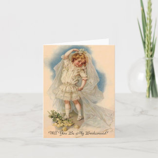 Demande de carte Bridesmaid Vintage Style Invitati