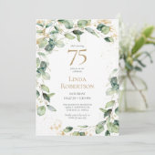 Demande de carte d'anniversaire Eucalyptus pour 75 (Debout devant)