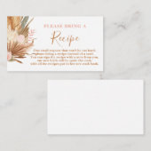 Demande de carte de recette de Baby Shower Bohème  (Devant / Derrière)