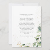 Demande de carte de vœux Eucalyptus pour 75e anniv (Dos)