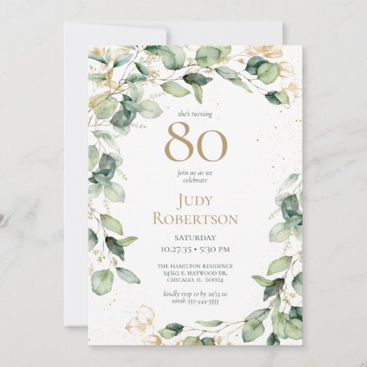 Demande de carte Eucalyptus 80e anniversaire (Devant)
