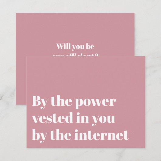 Demande de célébration de mariage drôle Invitation (Devant / Derrière)