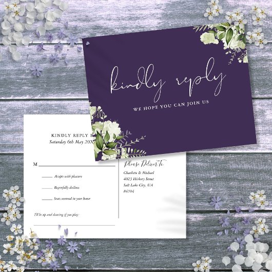 Demande de Chanson Florale Violet Carte Postale RS