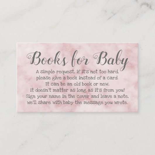 Demande de livre Baby shower Pink Poem Invitation (Devant)