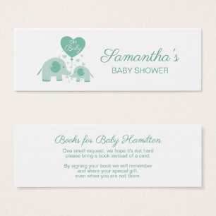 Demande de livre pour Baby Shower Éléphant Vert Me