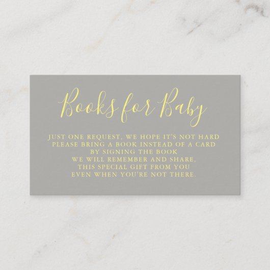 Demande de livres | Baby shower Invitation Inserti (Devant)