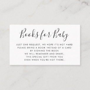 Demande de livres   Baby shower Invitation Inserti
