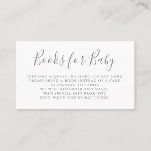 Demande de livres Baby shower Invitation Inserti