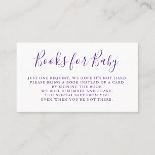 Demande de livres Baby shower Invitation Inserti