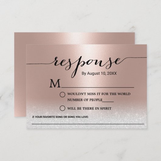 Demande de mariage Gold Rose moderne RSVP (Devant / Derrière)