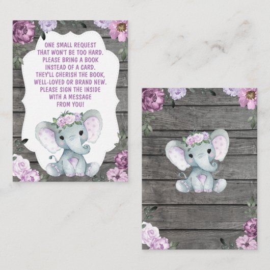 Demande de réservation Carte fille Eléphant Douche (Devant / Derrière)