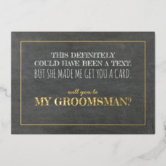 Demande de témoin de mariage drôle et carte fun (Recto)