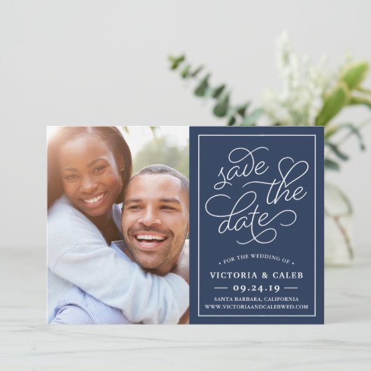 Demander romantique Photo Enregistrer la carte Dat (Debout devant)