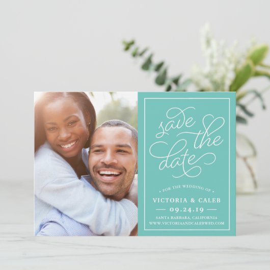 Demander romantique Photo Enregistrer la carte Dat (Debout devant)