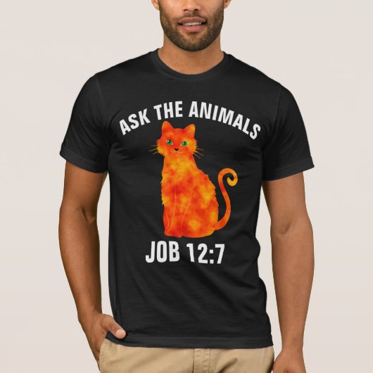 DEMANDEZ AUX ANIMAUX, T-shirts CHRÉTIENS CHAT (Devant)