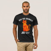 DEMANDEZ AUX ANIMAUX, T-shirts CHRÉTIENS CHAT (Devant entier)