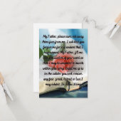 Demandez la carte de voeux plat de Dieu pour la pr (Devant/Arrière en situation)