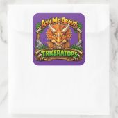 Demandez-moi à propos du Triceratops | Autocollant (Sac)
