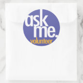 Demandez-moi. Autocollant volontaire violet (Sac)
