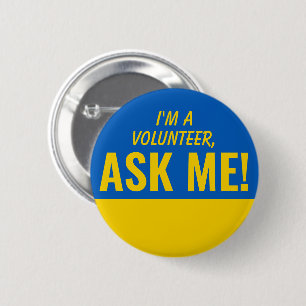 Demandez-moi Bleu Jaune Ukraine Volontaire Badge P