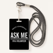 Demandez-moi que je suis un badge d'identification (Devant avec lanière)