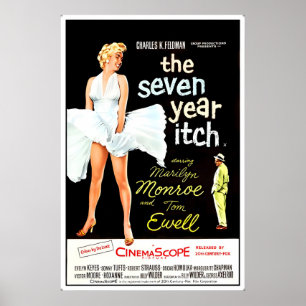 Démangeaison de sept ans Rétro Affiche de film Mar