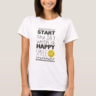 Démarrez la journée avec un t-shirt sourire heureu