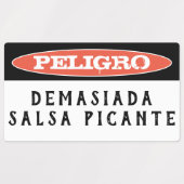 Demasiada Salsa Picante, te veel hete saus Labels (Design 2)