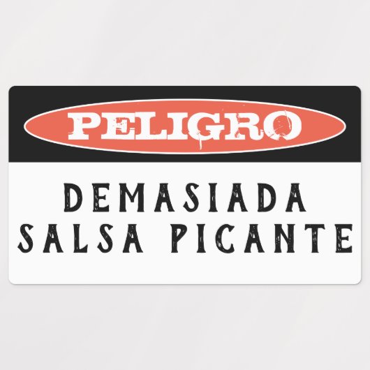 Demasiada Salsa Picante, te veel hete saus Labels (Design 2)