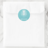 demask chandellier slaat het datumetiket op ronde sticker (Tas)