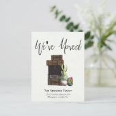 Déménagement de Faire-part Nous avons déplacé des  (Debout devant)