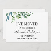 Déménager Faire-part Printemps vert (Devant / Derrière)