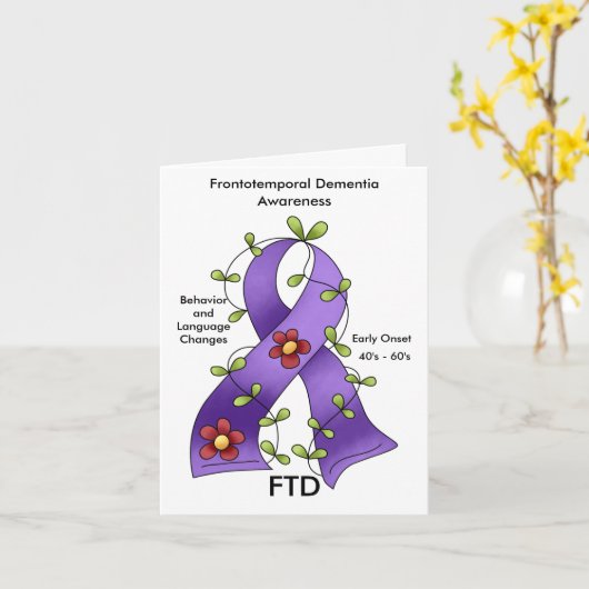 Démence Frontotemporelle FTD Carte pour notes de r (Fleur jaune)