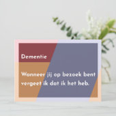 Dementie Bedankkaart (Staand voorkant)