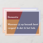 Dementie Bedankkaart (Voorkant / Achterkant)