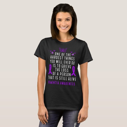 Dementie Bewustmakingsmaand Butterfly Alzheimer T-shirt (Voorkant volledig)