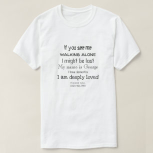 Dementie met zwarte tekst t-shirt