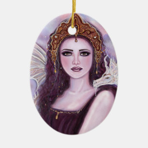 Demeter goddess met serpent van Renee Lavoie Keramisch Ornament