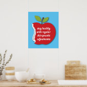 Demeurez en santé (Apple) Poster chiropratique 20" (Cuisine)