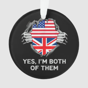 Demi-Américain Moitié Anglais USA Angleterre Drape