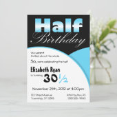 Demi-anniversaire Aqua Blue Party Invitations (Debout devant)