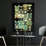 Demi-cercles Abstraits Fusion industrielle Art Or<br><div class="desc">Beau noir contemporain, brun foncé, gris, beige taupe, turquoise, vert olive, vrais cercles géométriques couleur feuille or et demi-cercles motif sur un arrière - plan blanc immaculé. Elégant, élégant et éclectique design minimaliste pour le décorateur artistique, le décorateur artistique, le populaire branché, le style rétro vintage ou l'abstrait amateur de...</div>