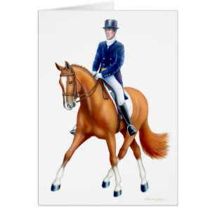 Demi de carte de cheval de dressage de passage